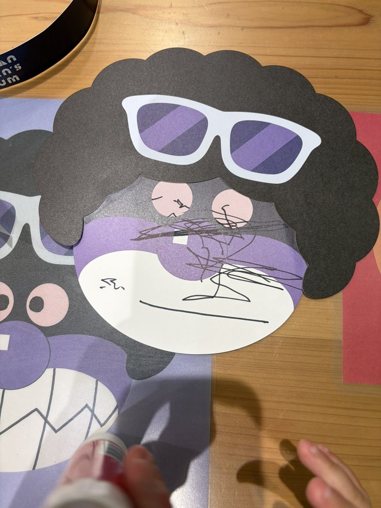 実際に作ったばいきんまんのお面の写真